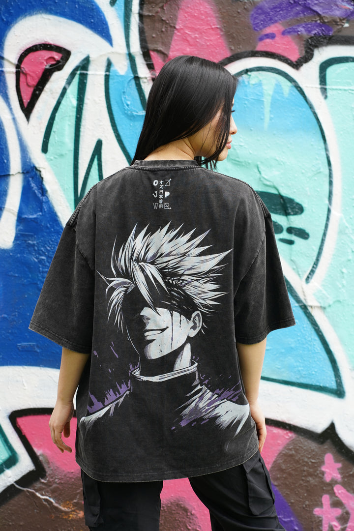 Pre-order Now: Secure your Gojo Satoru Oversized Tee today and be ready for its exclusive drop in September! High-Quality Material: Made from 100% thick washed cotton for ultimate comfort and durability. Long-lasting Prints: Features DTP prints that resist peeling and fading, ensuring vibrant designs for years to come. Iconic Design: Showcases eye-catching front and back artwork of Gojo Satoru, capturing the essence of the beloved Jujutsu Kaisen character. Oversized Fit: Provides a relaxed, modern look perf